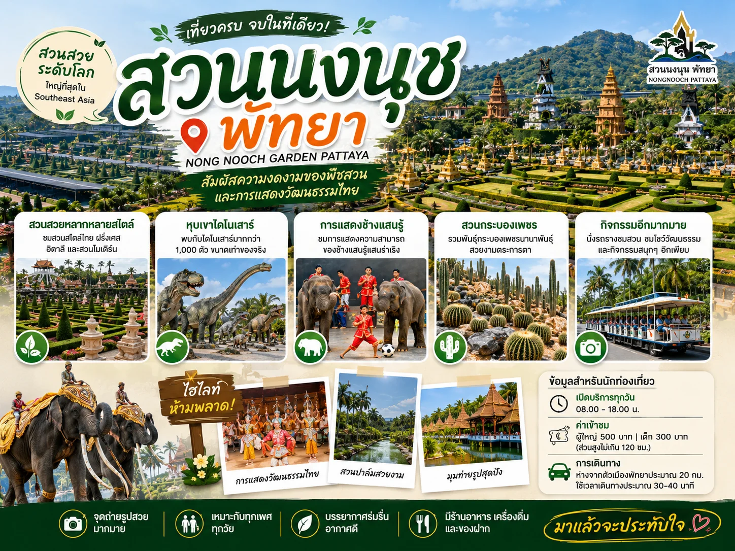 สวนนงนุช พัทยา 2026 ที่เที่ยวระดับโลก